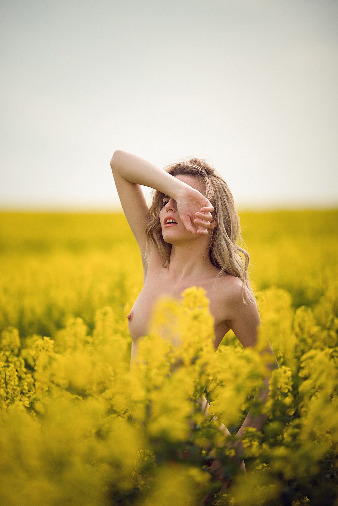 Rapeseed Field: Fotografie der slowakischen Modelin Kristína in der Slowakei, 2019.